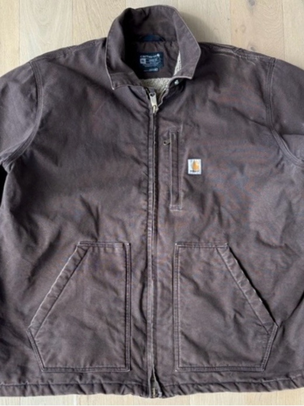 Carhartt Brown Duck Workwear Vintage Jacket with Zip Front (worn just right)